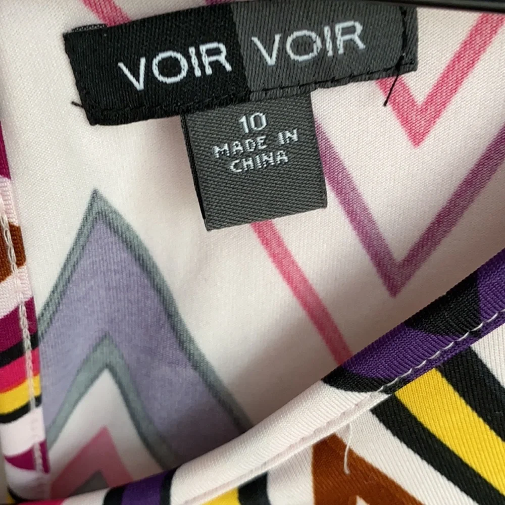 Vior Vior Multi colored‎ zigzag design dress, Sz 10